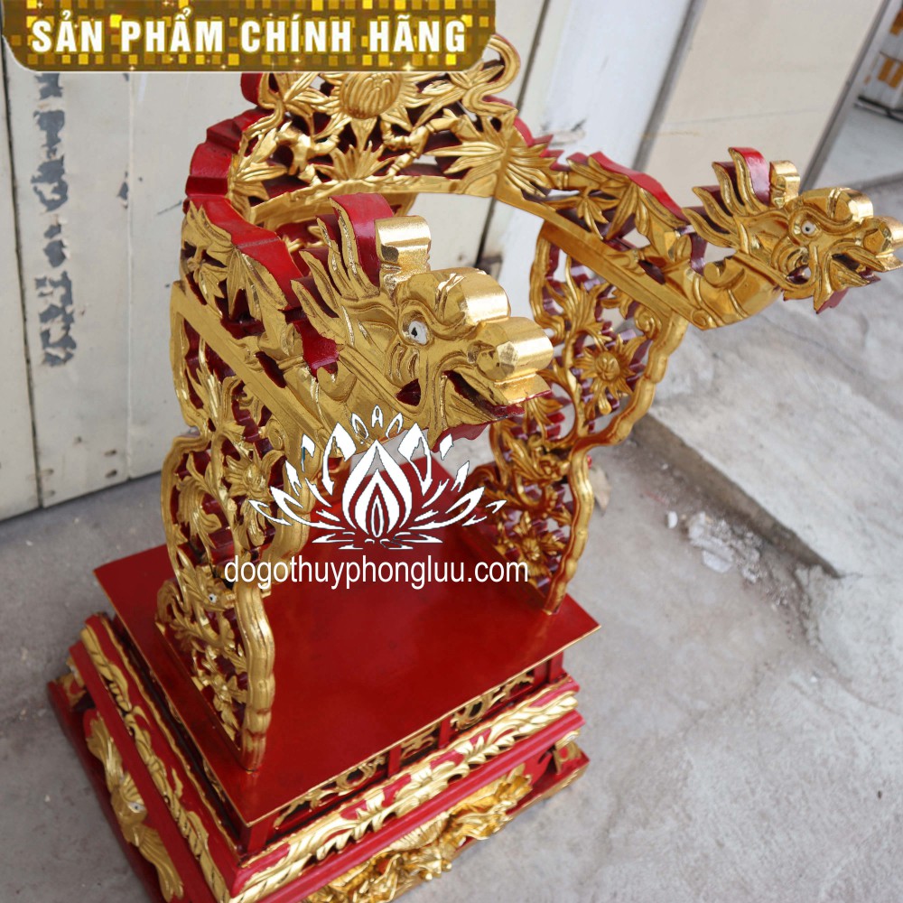 Ngai thờ vách rồng gỗ mít cỡ đại cao 91 ngang 58 sâu 51