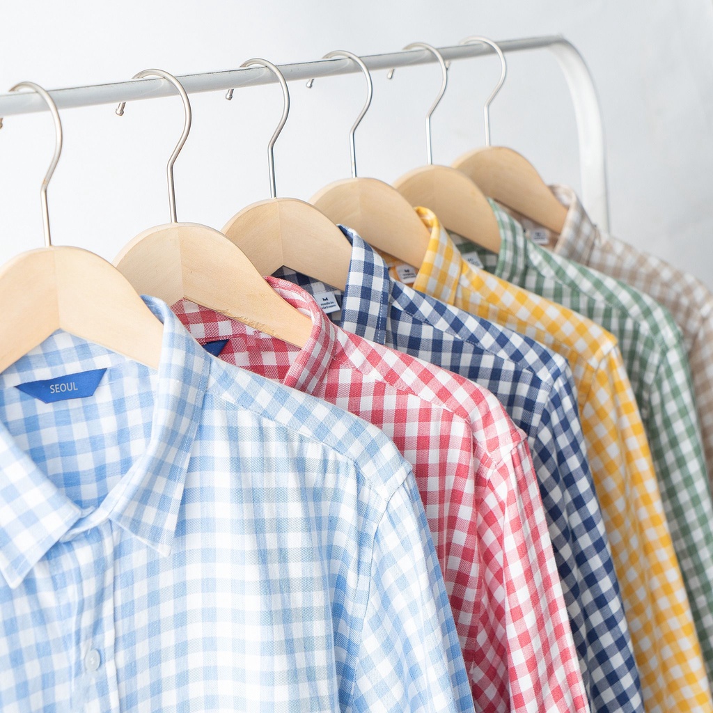 Áo sơ mi nam caro dài tay, chất vải cotton mềm mịn, phom dáng hàn quốc, thấm hút mồ hôi tốt - SEOUL