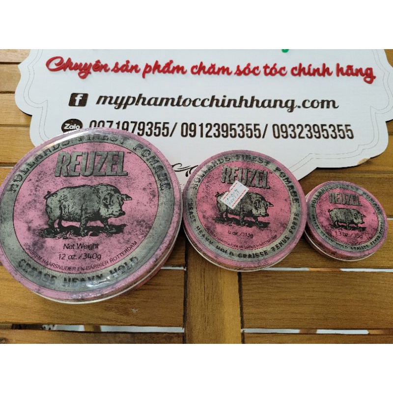 SÁP REUZEL GIỮ NẾP CỨNG ĐỘ BÓNG VỪA PINK HEAVY GREASE 35G-113G-340G