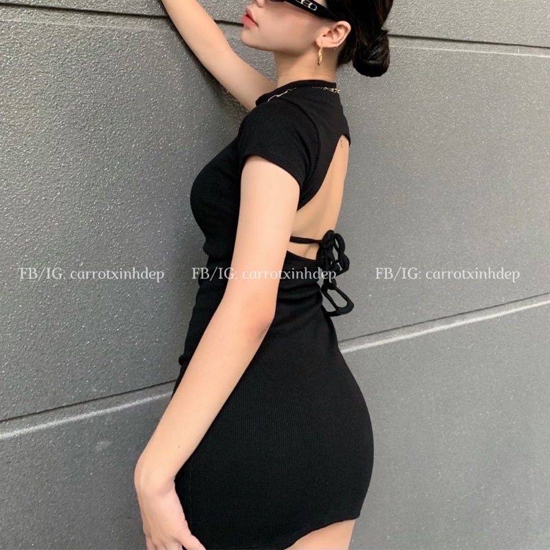 Đầm Đen Body Hở Lưng Sexy Quyến Rũ Thời Trang Năng Động Cá Tính Dễ Thương Carrotxinhdep