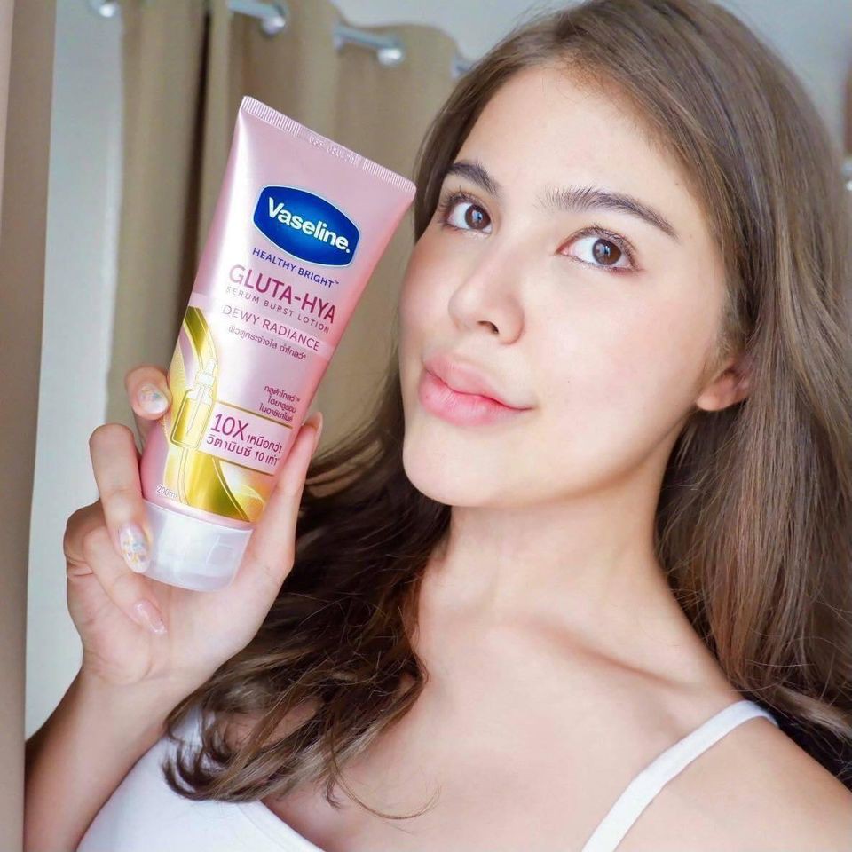 [VASELINE THÁI] Lotion Dưỡng Da Vaseline Gluta-Hya Serum 10x Trắng Da Màu Hồng Ban Đêm 330ML