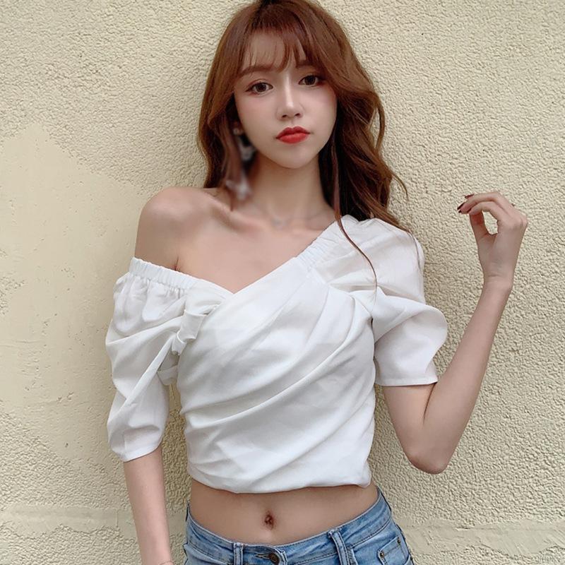 Áo Kiểu Nữ Ngắn Tay Cổ Chữ V Thời Trang Hàn