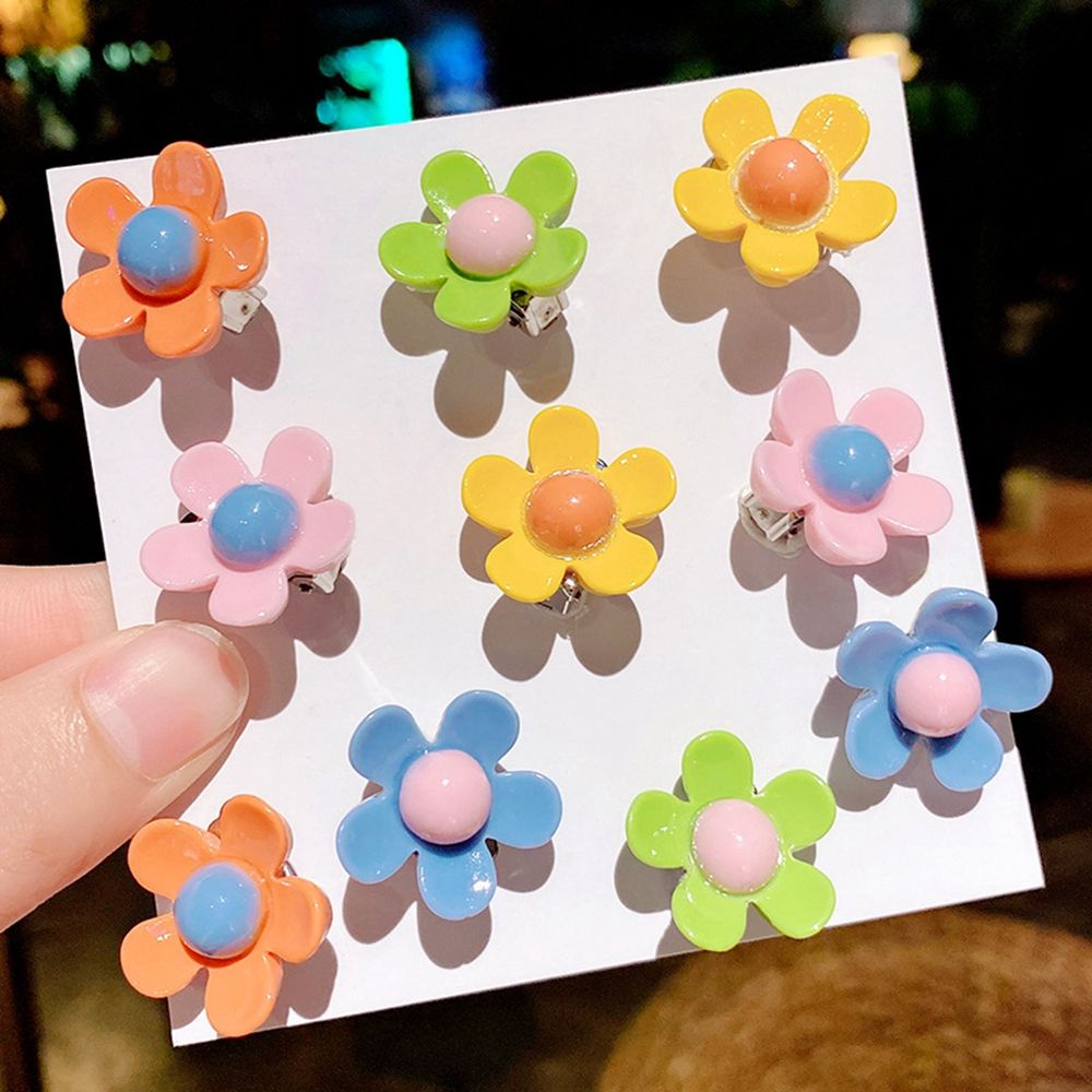 Bông tai dạng kẹp không cần xỏ lỗ không đau trang trí hình trái cây/ hoa xinh xắn dành cho bé gái