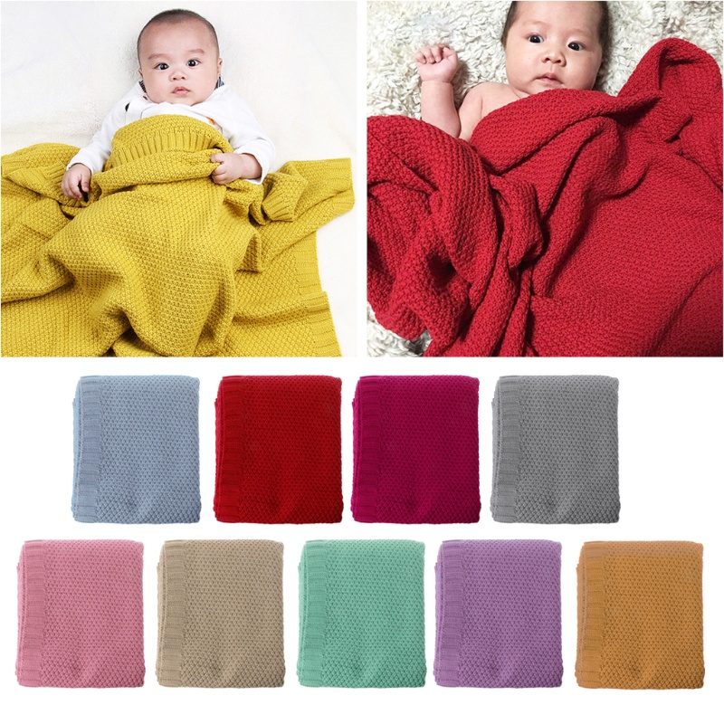 Chăn Len Cotton Hữu Cơ Dệt Kim Màu Sắc Kẹo Ngọt Dành Cho Trẻ Sơ Sinh