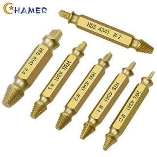 CHAMER- ~6pcs Broken Screwdriver Set Damaged Screw Extractor kit Deceleration Bit Broken Bolt Removal Tool【CHAMER-Home】