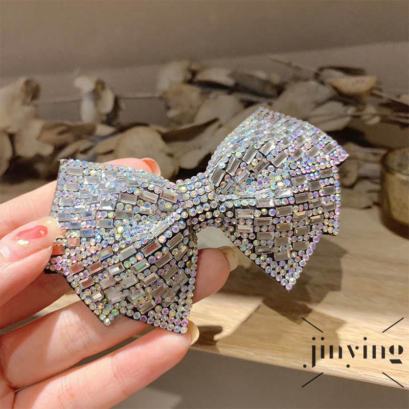 GETNOIVAS Kẹp Tóc Nơ Đính Đá Thời Trang Cho Nữ