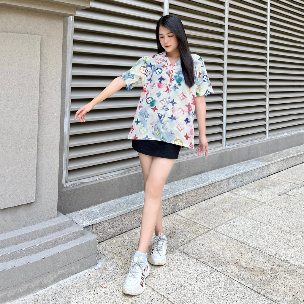 Áo Sơ Mi L.V Chất Thun Thoáng Mát, Hàng Xuất Xịn.