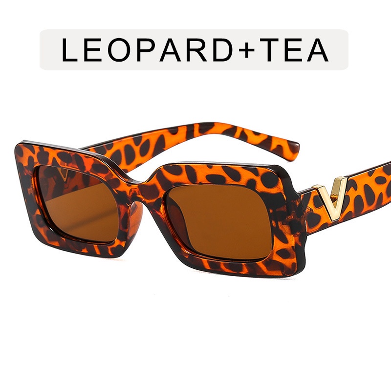 (HENGHA) Kính Mát Thời Trang Hip Hop Chữ V Vuông Phong Cách Phương Tây