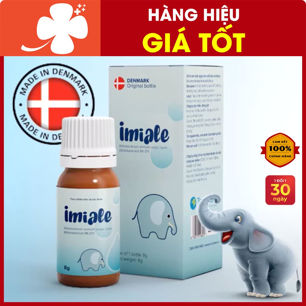 IMIALE - Men vi sinh, lợi khuẩn sống Đan Mạch, Chứa hơn 1 tỷ bào tử/ 6 giọt, hỗ trợ cải thiện tiêu hóa, tăng đề kháng