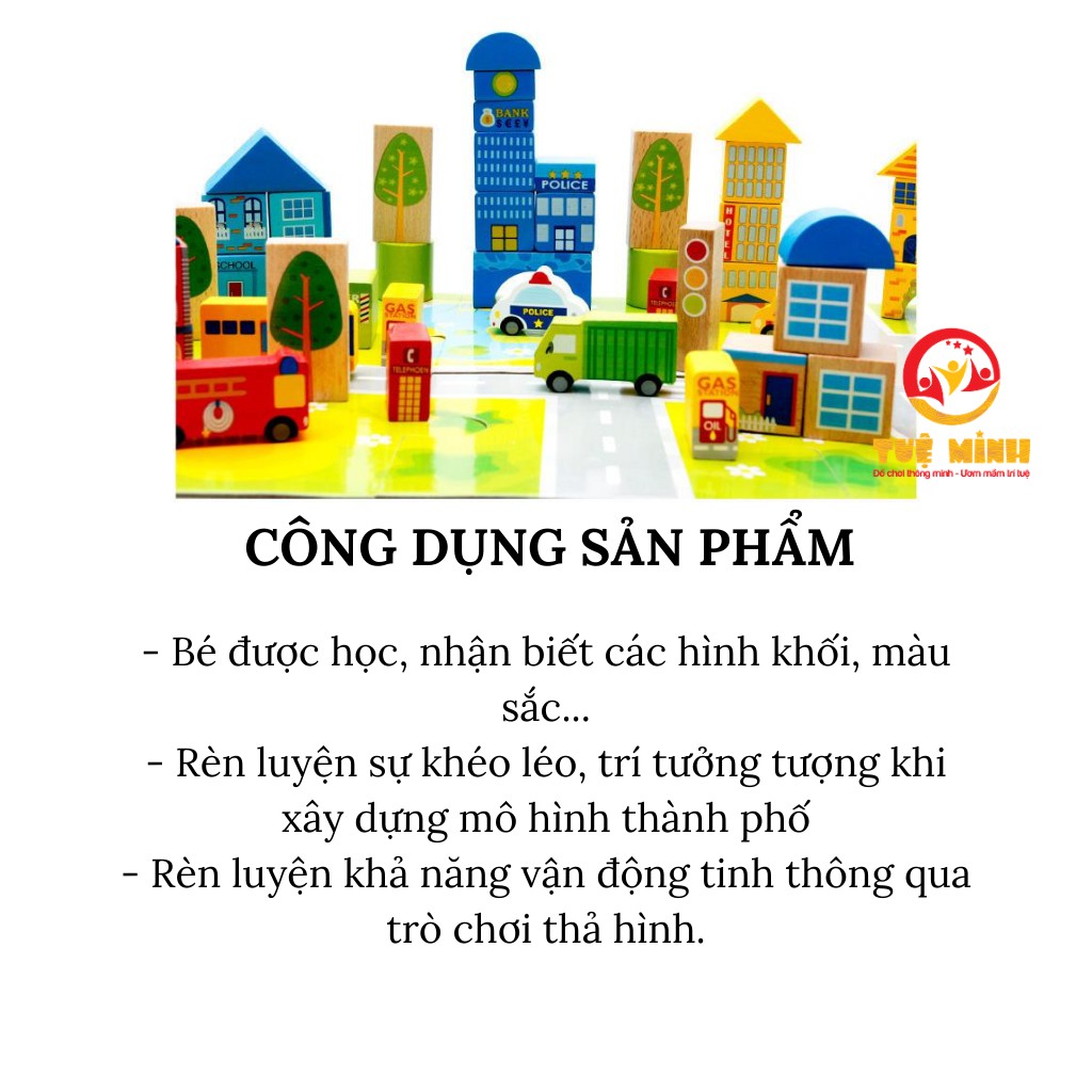 Xếp Hình Xây Dựng Thành Phố♥FREESHIP♥Bộ Xếp Hình Xây Dựng Thành Phố 62 Chi Tiết Cho Bé Tập Làm Kỹ Sư