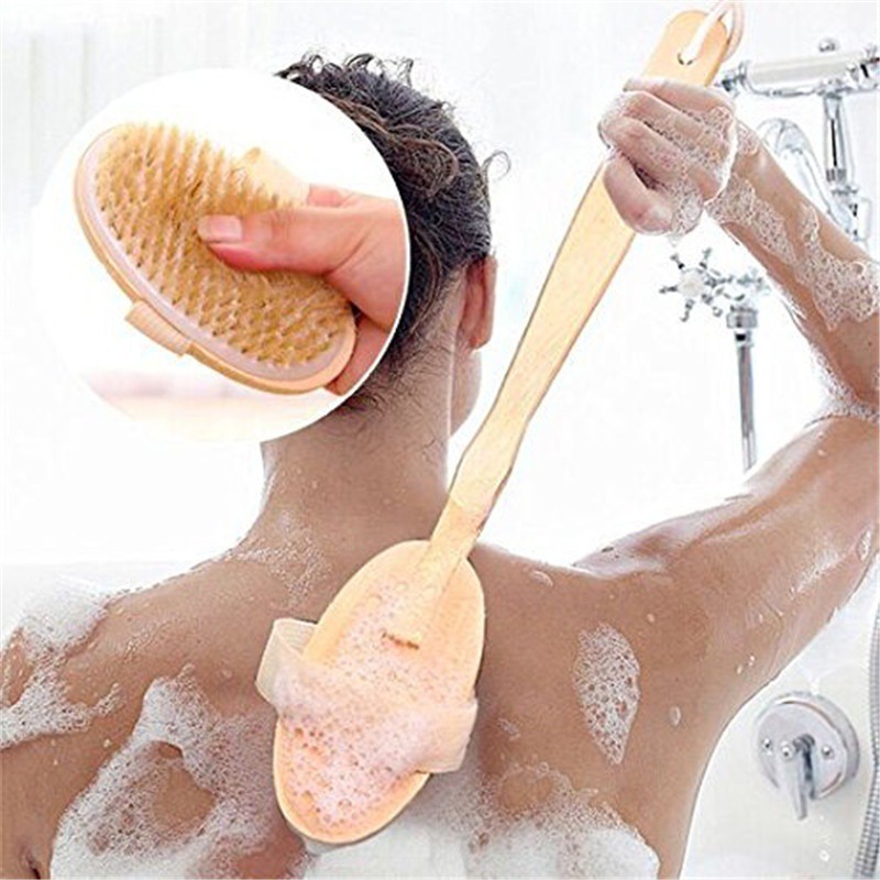 ❤️FREE SHIP❤️ Bàn chải da khô và ướt chính hãng 100% (Tẩy tế bào chết - Massage - Cán dài tháo rời 40cm) MASA1009