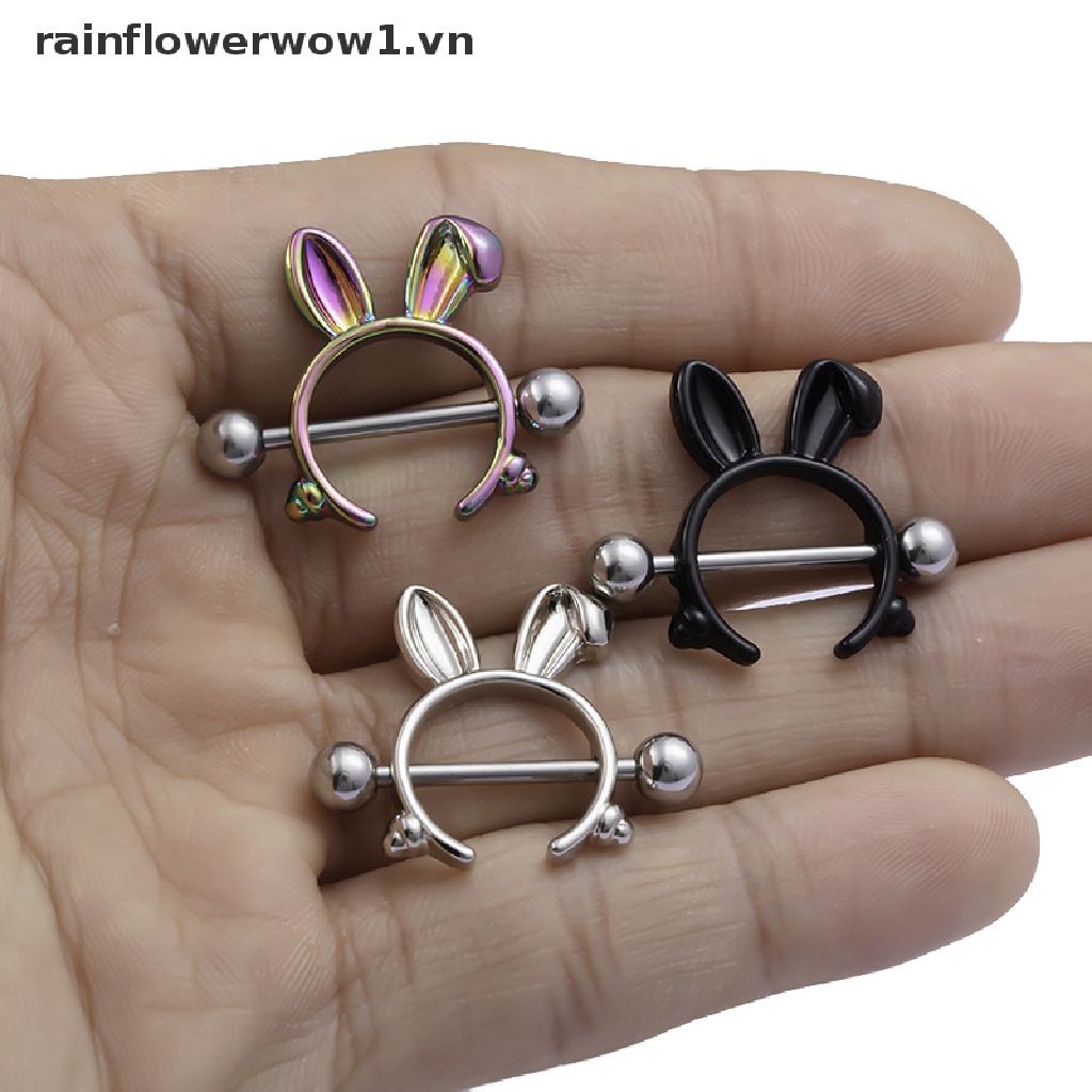 Khuyên Xỏ Ngực Bằng Thép Hình Thỏ Dễ Thương
