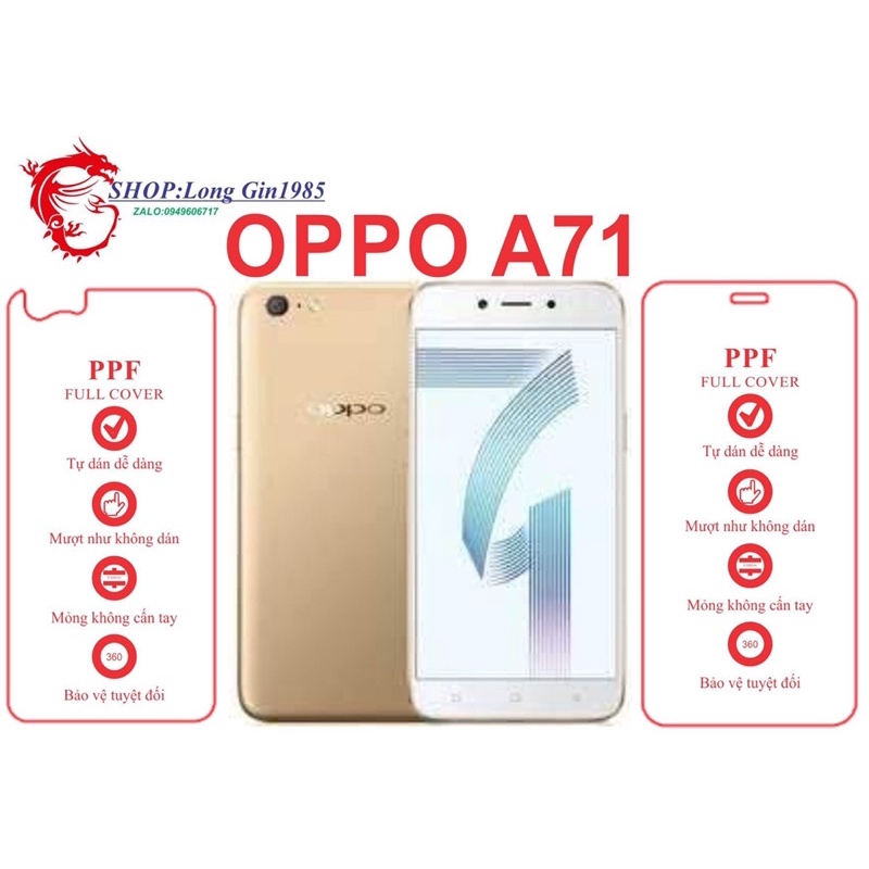 Oppo A71 miếng dán trong Ppf mặt sau và mặt trước chống va đập chống trầy xước