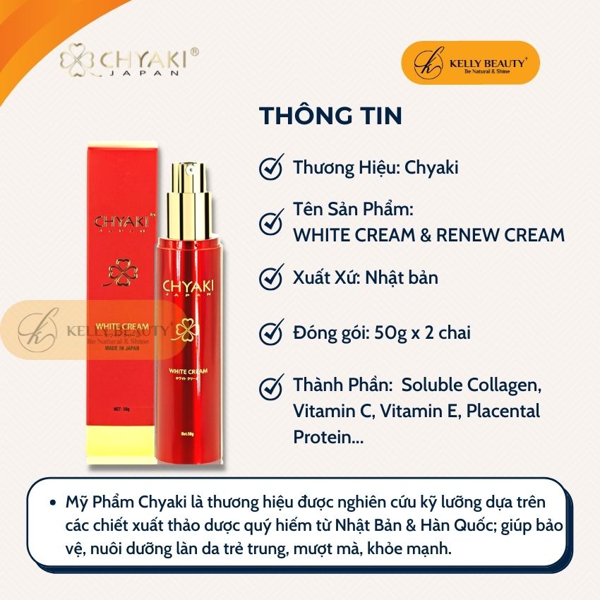 Kem Dưỡng Trắng &amp; Săn Chắc Da CHYAKI 50g – Phục Hồi, Giữ Ẩm, Làm Sáng và Săn Chắc Da | KELLY BEAUTY