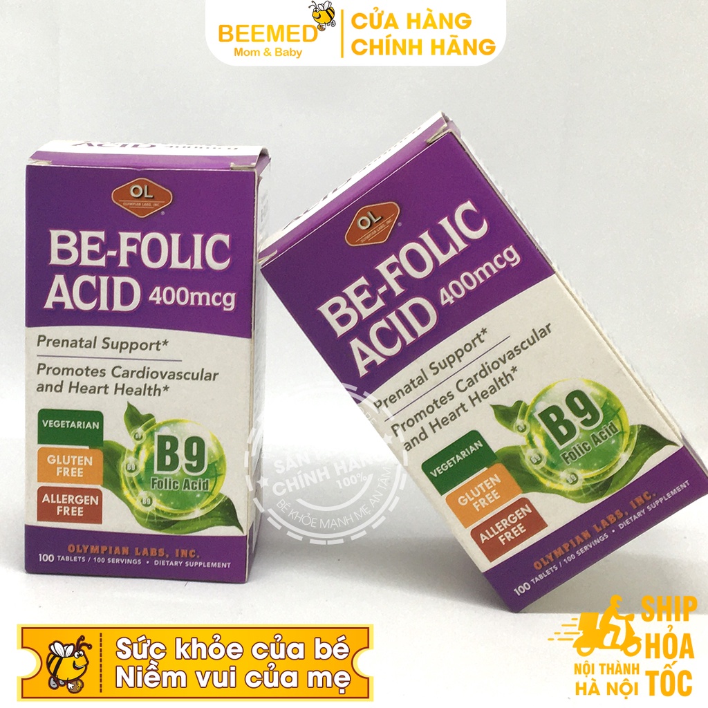 Bổ sung Acid folic cho bà bầu - Be Folic Acid cho mẹ trước sinh và mang thai từ hãng Olympian Labs Mỹ