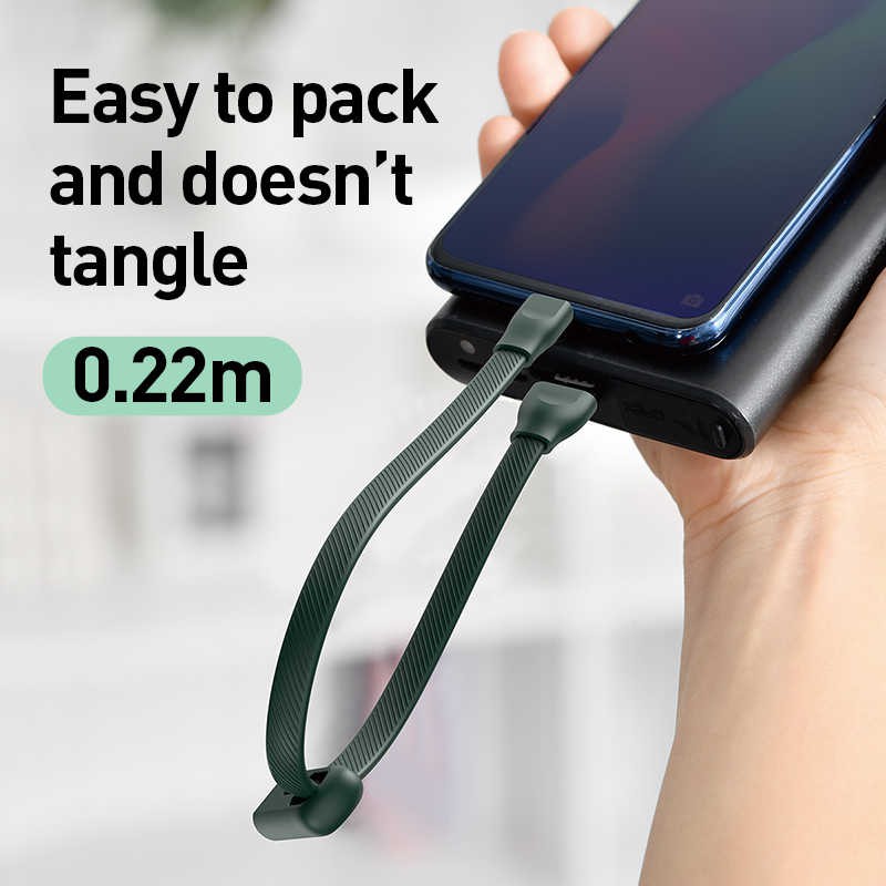Dây cáp sạc nhanh 5A USB-A to Type-C dạng vòng đeo tay thời trang dài 22cm hiệu Baseus Bracelet cho điện thoại / Macbook