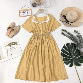 Đầm nút cổ bẻ-Đ907