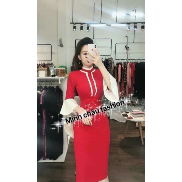 Đầm body lụa phối ren