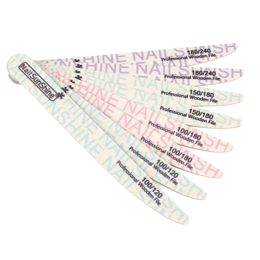 [Hàng mới về] Bộ 10 dụng cụ dũa móng chuyên nghiệp bằng gỗ và giấy nhám hai mặt chất lượng cao