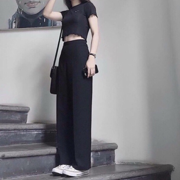 Quần ống rộng chất cát hàn