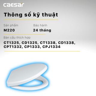Nắp Bồn Cầu CAESAR M220 Đóng Thường