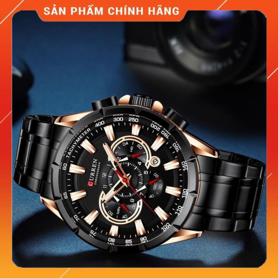 Đồng Hồ Nam Curren Chính Hãng 48mm CR007 8363 Dây Thép Không Gỉ Cao Cấp Chạy Full 6 Kim Có Lịch Nhìn Được vào Ban Đêm