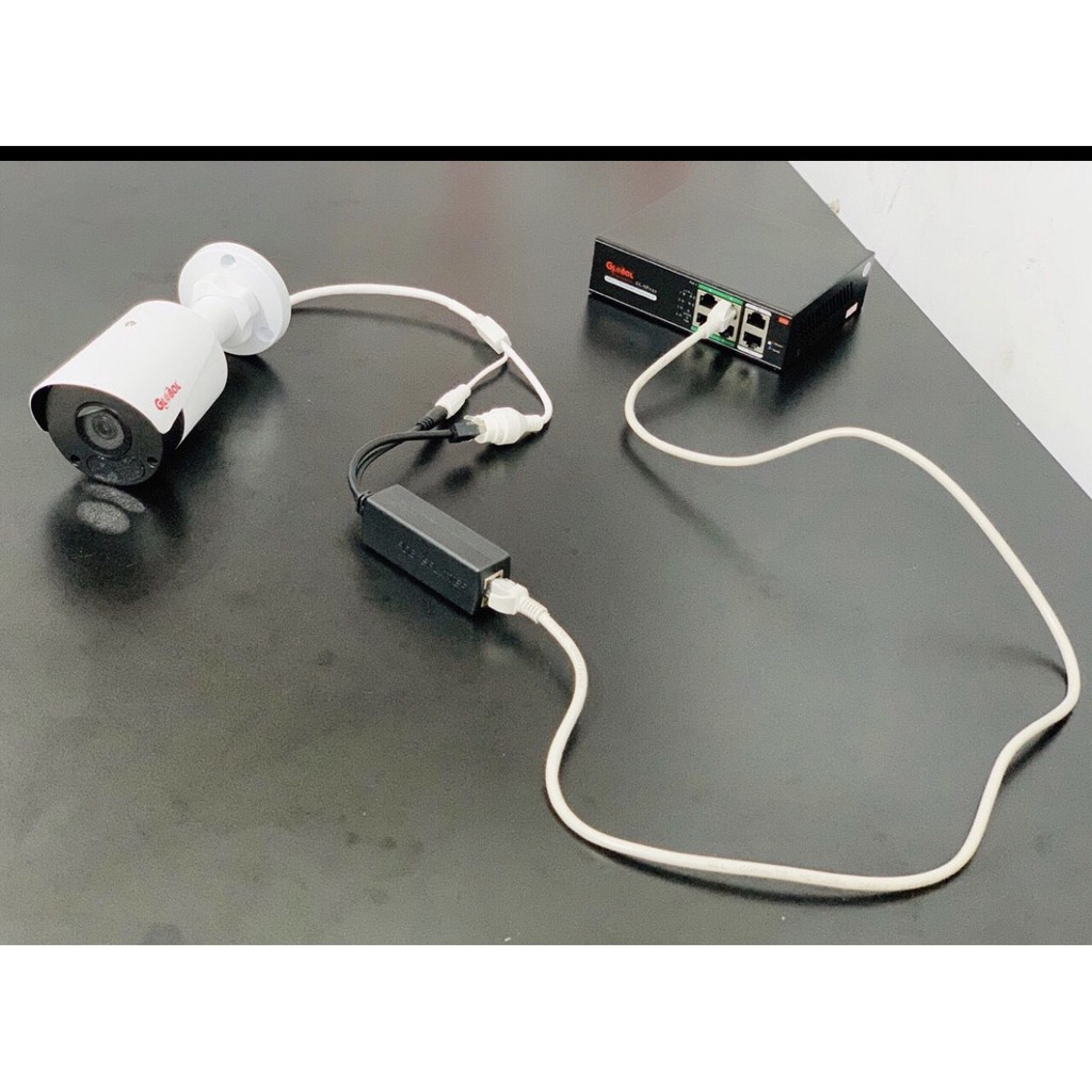 Cáp chuyển đổi PoE Splitter 48V to 12V 1A-2A