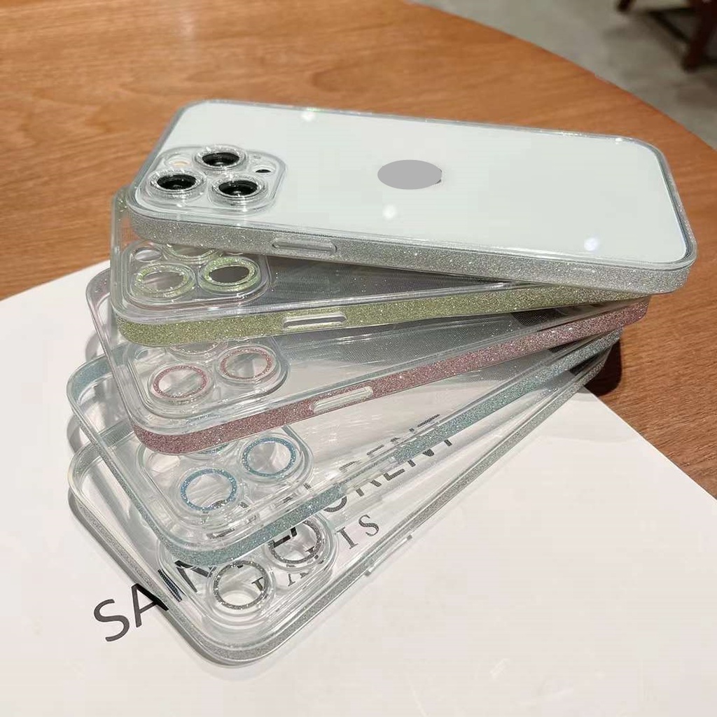 Ốp Điện Thoại Kính Trong Suốt Lấp Lánh Sang Trọng Bảo Vệ Camera Cho iPhone 13 12 Pro Max 13 Pro Max 12