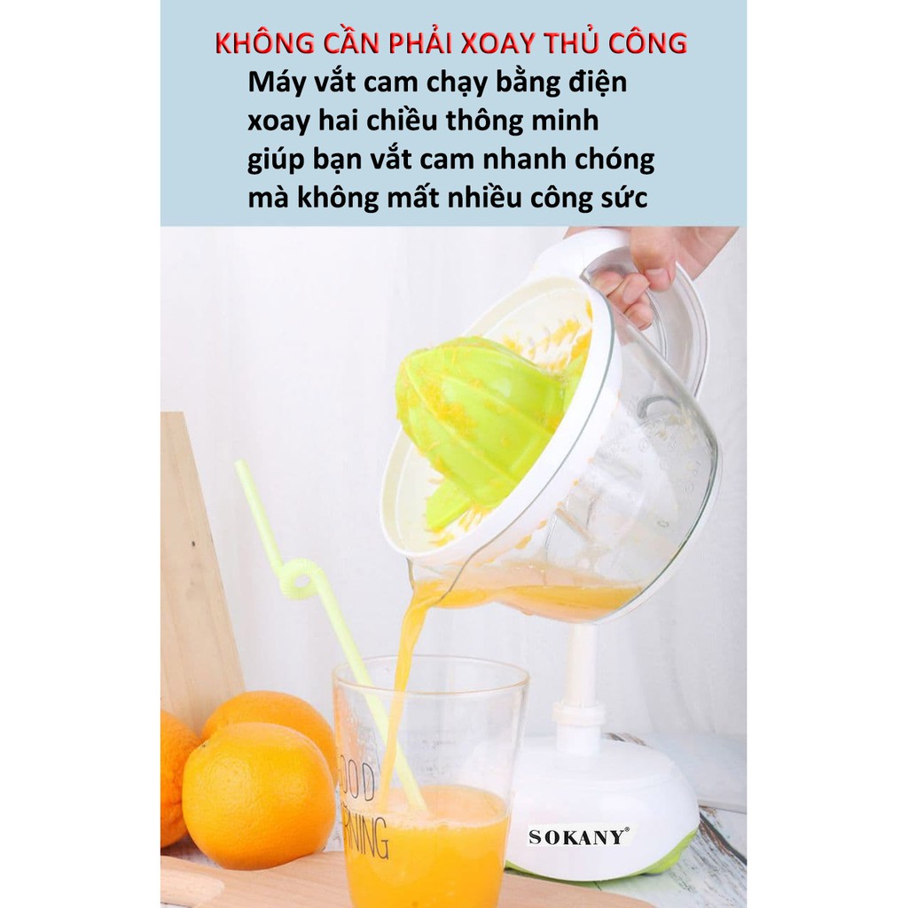 [Mã ELHA22 giảm 5% đơn 300K] Máy vắt cam Sokany601D dung tích 700ml, công suất mạnh mẽ 40W màu xanh [ Bảo hành 1 năm ]