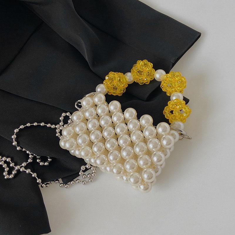 Túi Xách Đính Ngọc Trai Phối Dây Xích Thời Trang Dành Cho Nữ