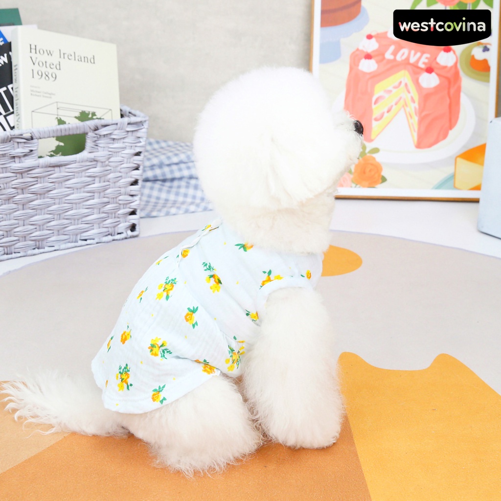 [Mới]♞Đầm Họa Tiết Hoa Thời Trang Cho Thú Cưng