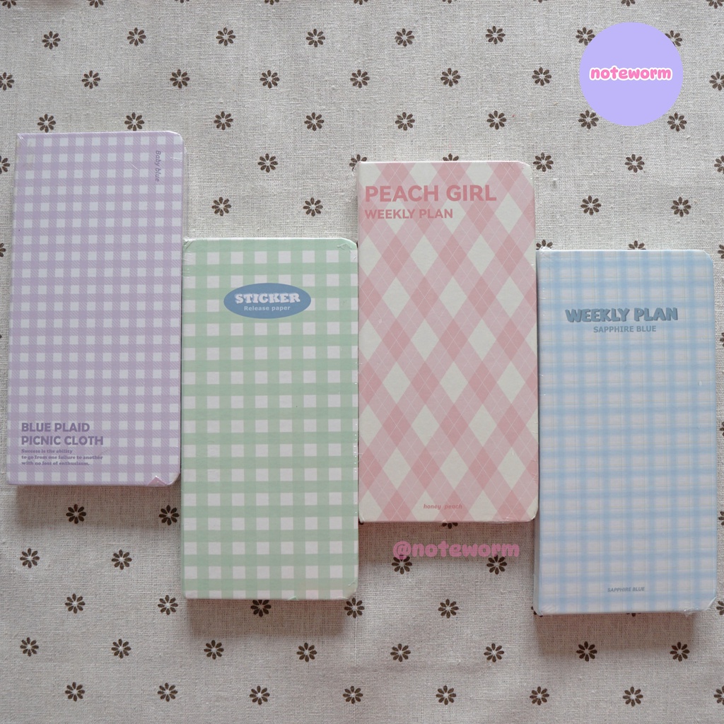 Sổ tay Slim Weekly Planner bìa Pastel ruột giấy Caro