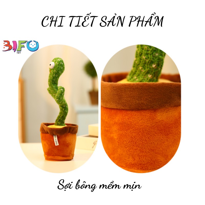 Đồ chơi xương rồng nhảy múa uốn lượn Dancing Cactus phát ra âm thanh vui nhộn biết nhại tiếng