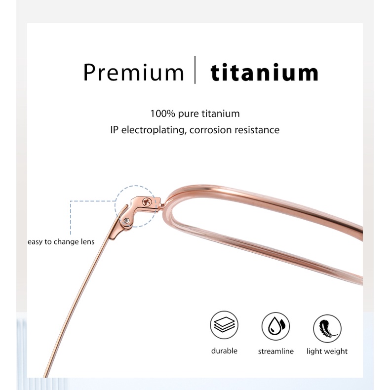 Mắt kính ZELIN R2318 gọng vuông bằng titan thời trang cho nam và nữ