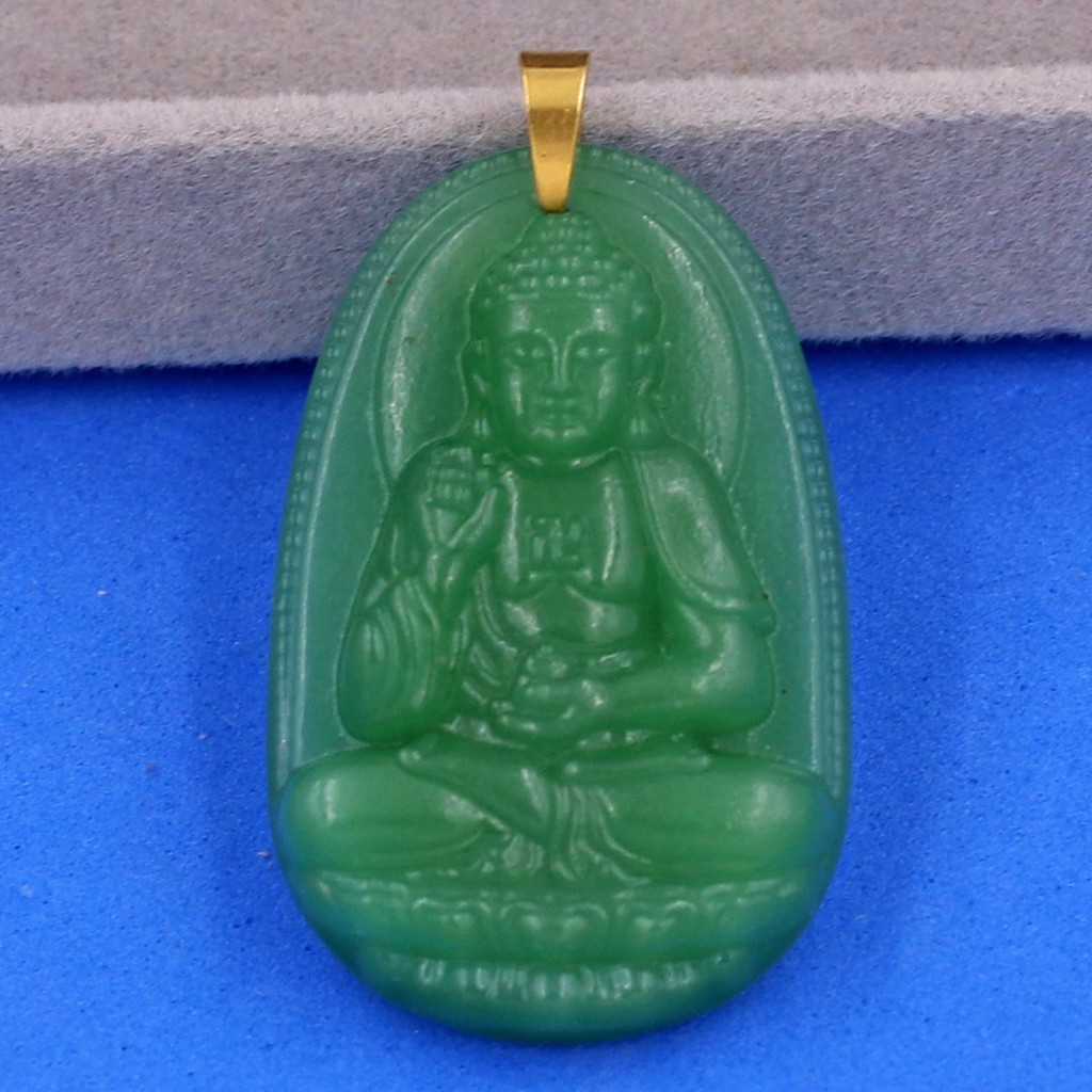 Vòng cổ dây dù Phật A Di Đà xanh lá 5 cm