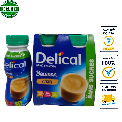 1 thùng 24 chai Sữa Delical 200ml vị Cafe, dinh dưỡng cho người phẫu thuật, ung thư
