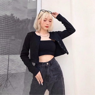 Áo khoác cardigan croptop (kèm ảnh thật)