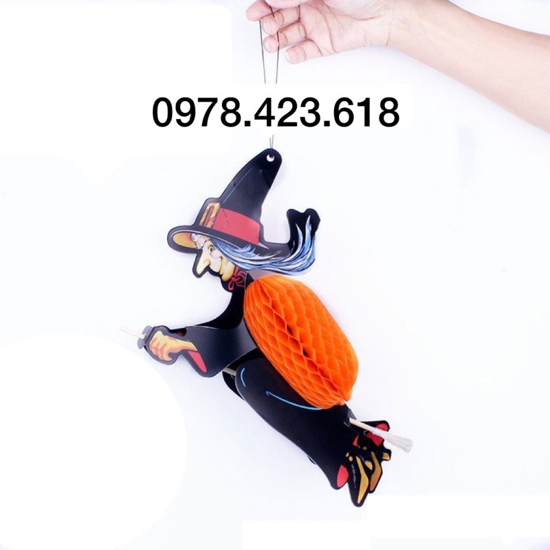 Đèn lồng Halloween 30cm - đèn lồng quả bí Ngô lễ hội hóa trang phù thủy