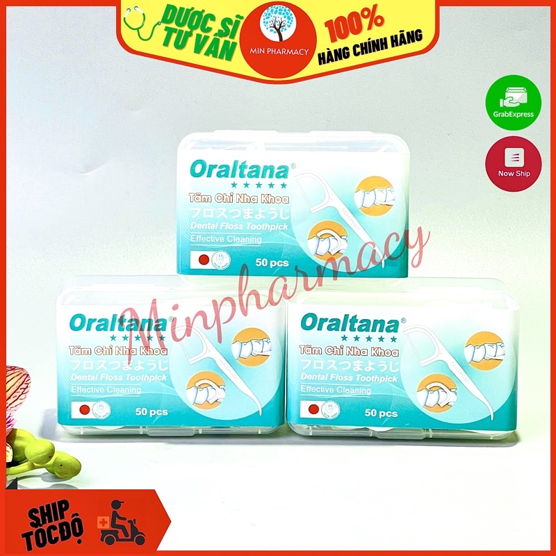 Tăm chỉ nha khoa Oraltana (tăm cung chỉ nha khoa) hộp 50 cây - Minpharmacy