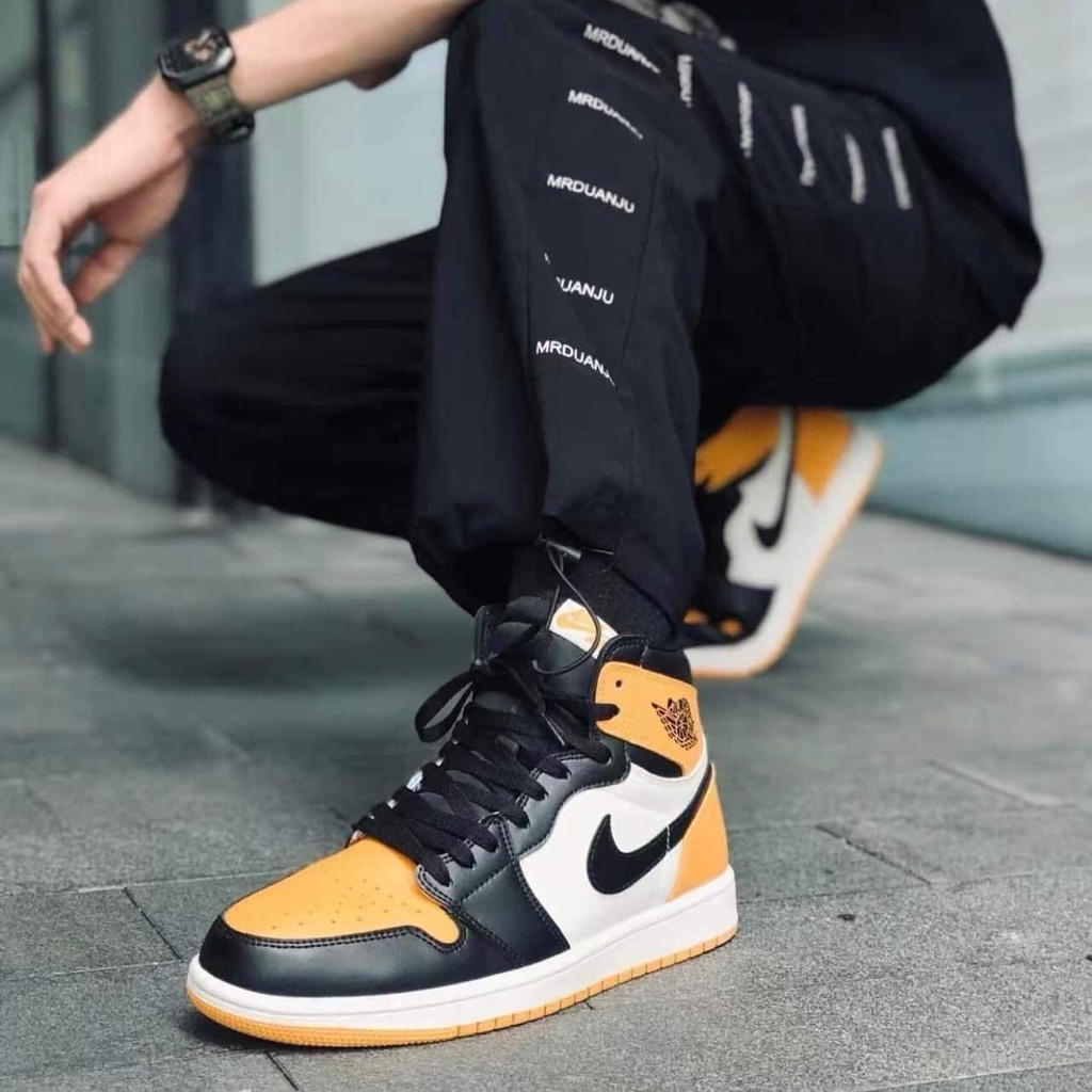 Giày Nike Jordan 1 Retro High OG Taxi Chính Hãng 💙SIMPLE SNEAKER💙 Air Jordan 1 High Yellow Toe Màu Vàng Cam