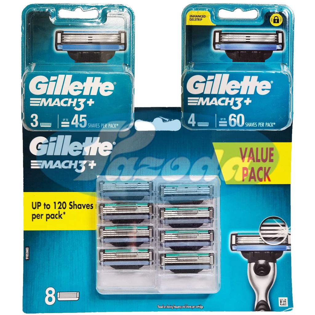 Lưỡi dao cạo râu Gillette Mach 3 (đầu cạo 3 lưỡi kép)