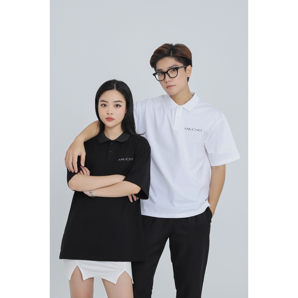 Áo polo nữ form rộng có cổ đẹp chất cotton form unisex PL041 Miucho in name | BigBuy360 - bigbuy360.vn