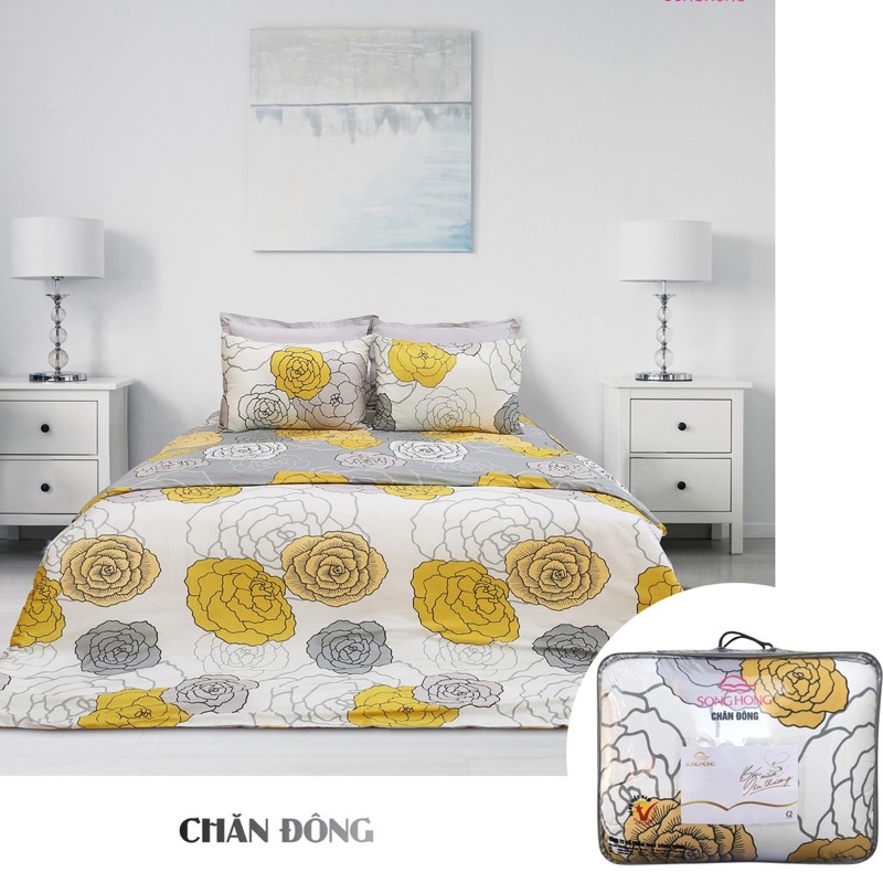 Chăn đông sông Hồng bông tinh khiết siêu chống khuẩn hàng chuẩn công ty sông hồng