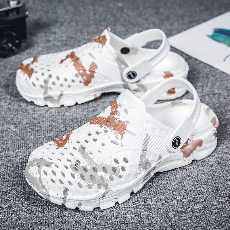 2023 Mới Xăng đan Hở Ngón Đế Mềm Chống Trượt Chống Mòn Thời Trang Mùa Hè Cho Nam Crocs