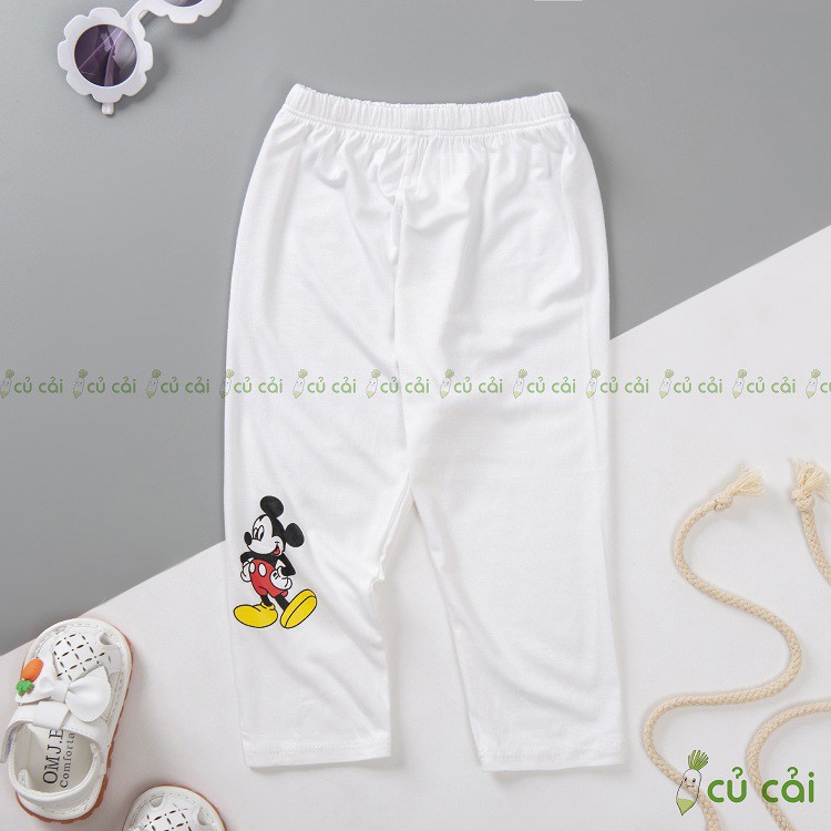 Quần legging bé gái chất vải THUN LẠNH MINKYMOM họa tiết Mickey, quần dài thu đông cho bé gái QTD01