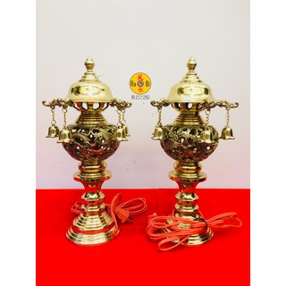  Đèn Điện Đồng 29cm - Vật Phẩm Đồng Thờ Cúng Vĩnh Tiến Chất Lượng Cao 