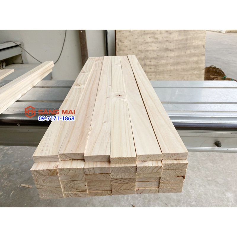 [MS54] Thanh gỗ thông 4,5cm x 1,5cm x dài 1m + láng mịn 4 mặt