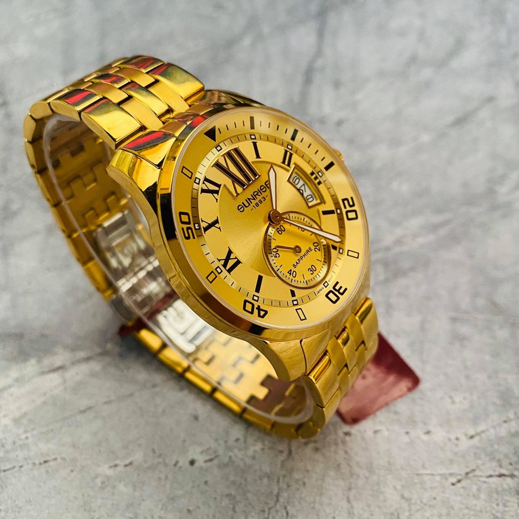 Đồng hồ Sunrise nam chính hãng Nhật Bản DM124SA.G.V - kính saphire chống trầy - chốn