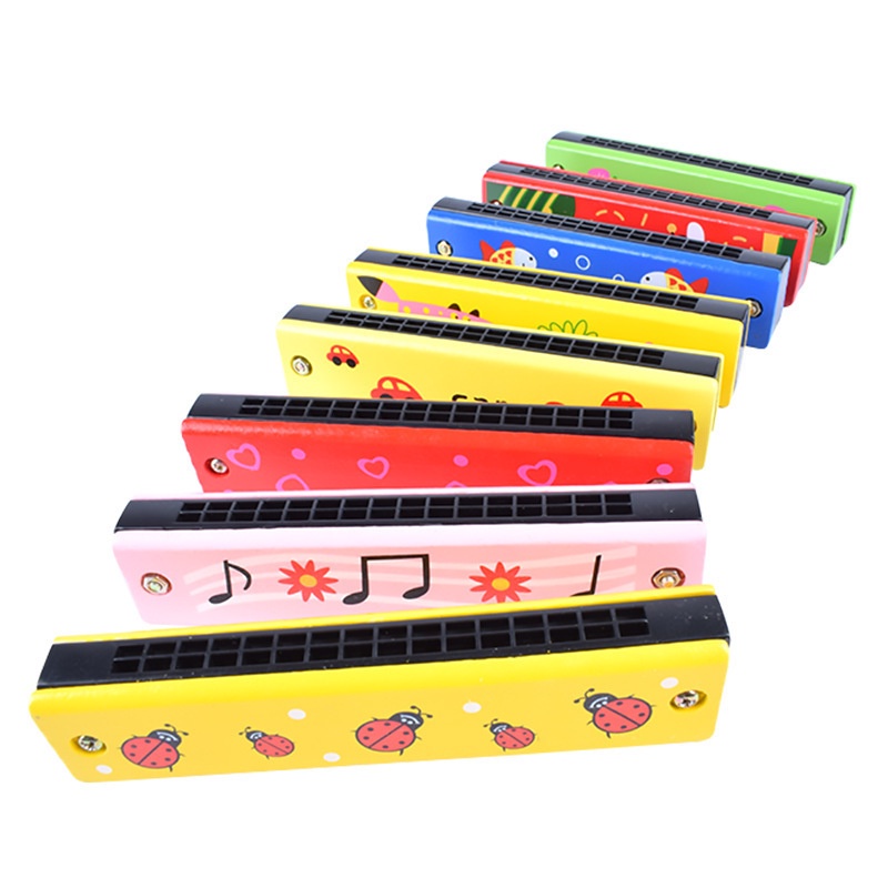 Kèn Harmonica 16 Lỗ Bằng Gỗ Đồ Chơi Giáo Dục Hoạt Hình Xinh Xắn Dành Cho Trẻ