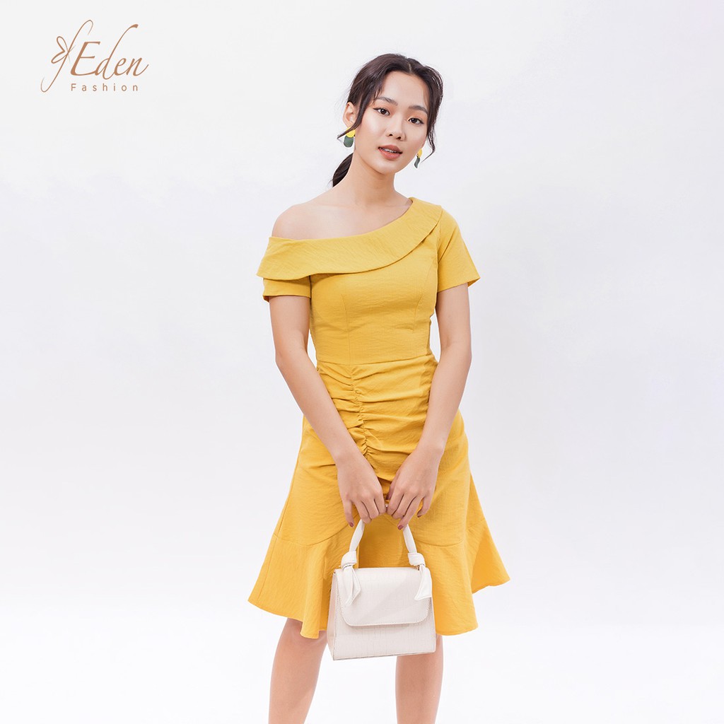 Váy đầm chữ a thời trang Eden lệch vai - D394 | BigBuy360 - bigbuy360.vn